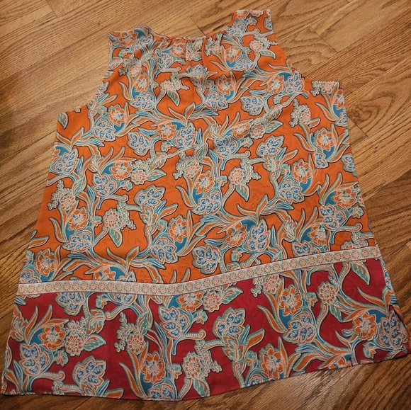 rose and olive top, size medium - Picture 4 of 4